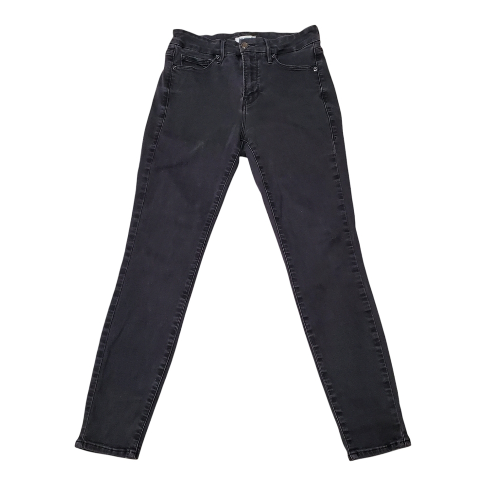 Good American Jeans Womens Size 6/28 Black Stretch Skinny Denim Inseam 28"